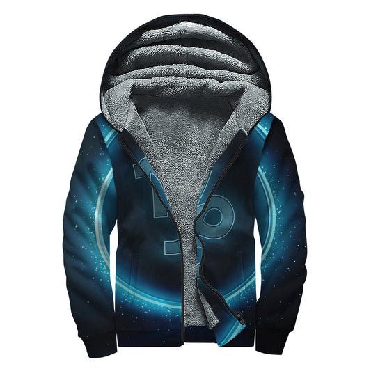 Blue Capricorn Zodiac Sherpa Lined Hoodie for Stylish Hippies - 1