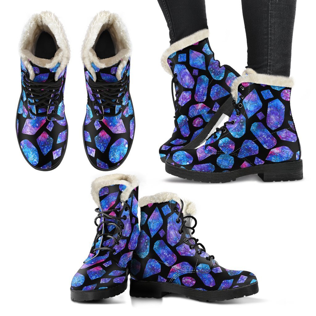 Indulge in Cosmic Faux Fur Leather Boots for Hippie Souls - 2