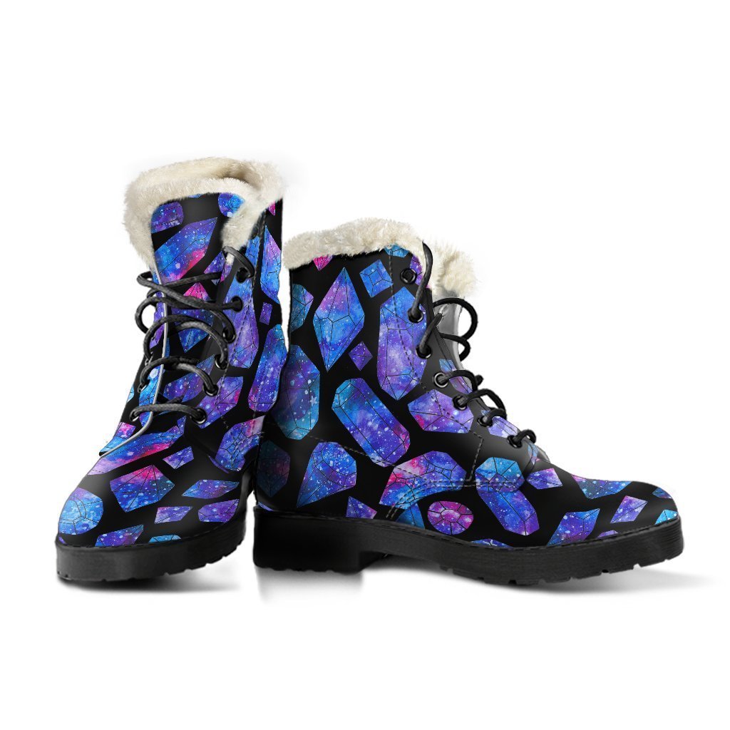 Indulge in Cosmic Faux Fur Leather Boots for Hippie Souls - 3