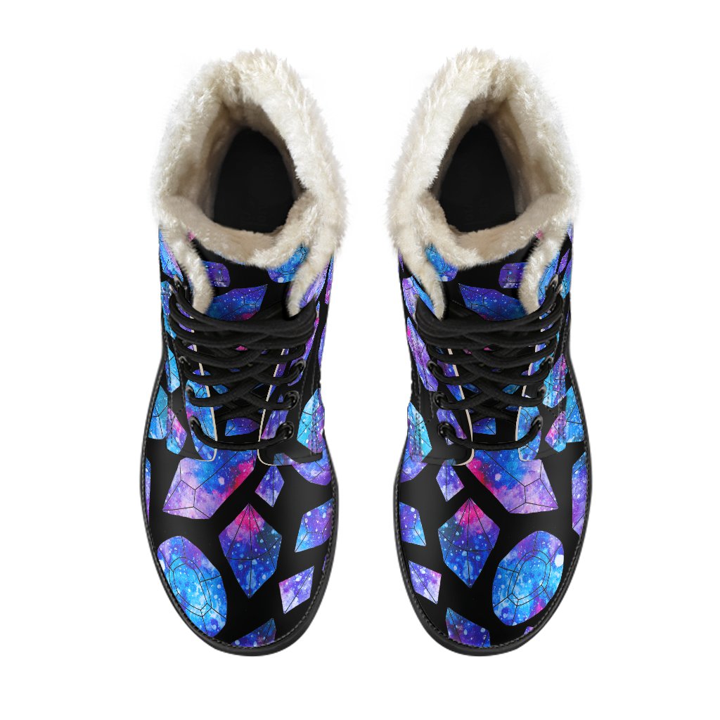 Indulge in Cosmic Faux Fur Leather Boots for Hippie Souls - 4