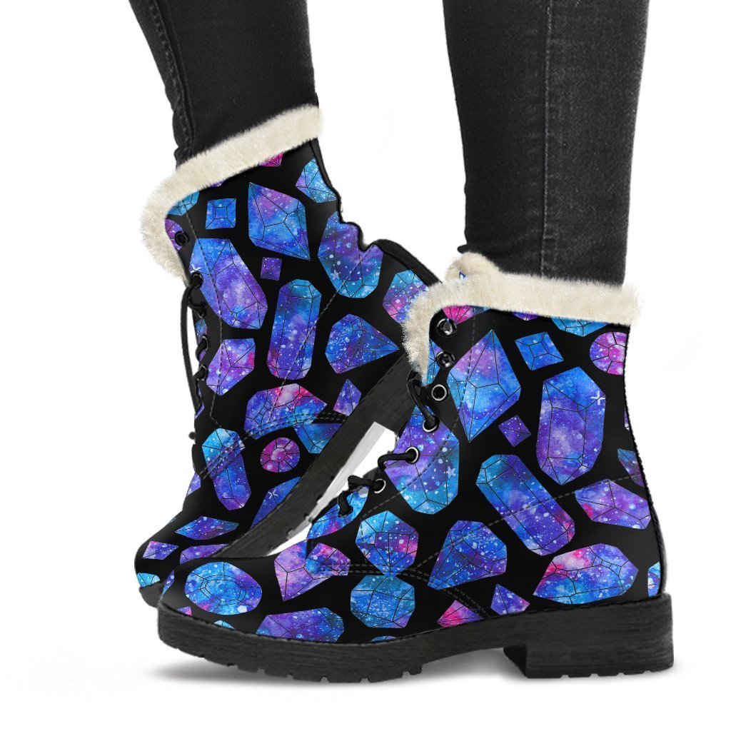 Indulge in Cosmic Faux Fur Leather Boots for Hippie Souls - 1