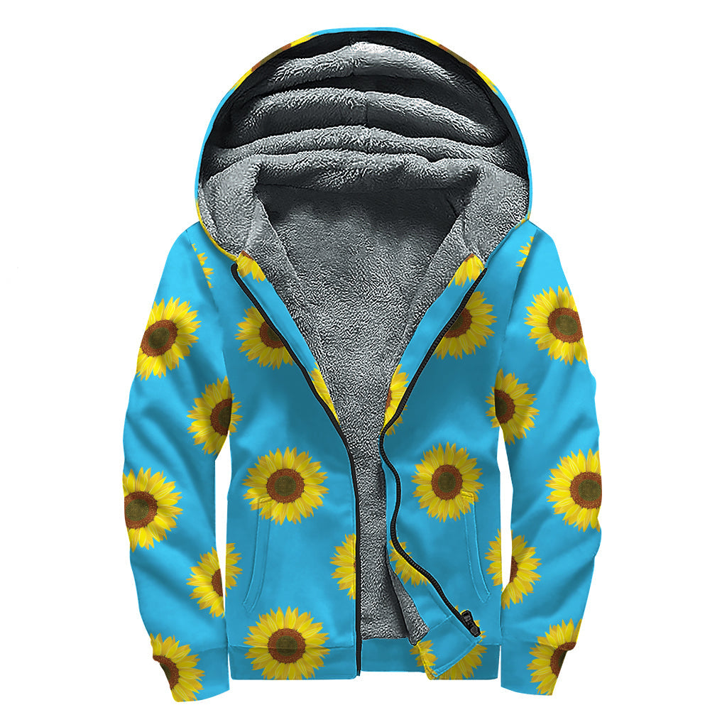 Sunflower Dreams: Sherpa Lined Zip Up Hoodie for Boho Beauties - 1