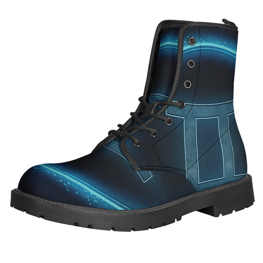 Blue Gemini Zodiac Leather Lightweight Boots for the Hippie Soul - 1