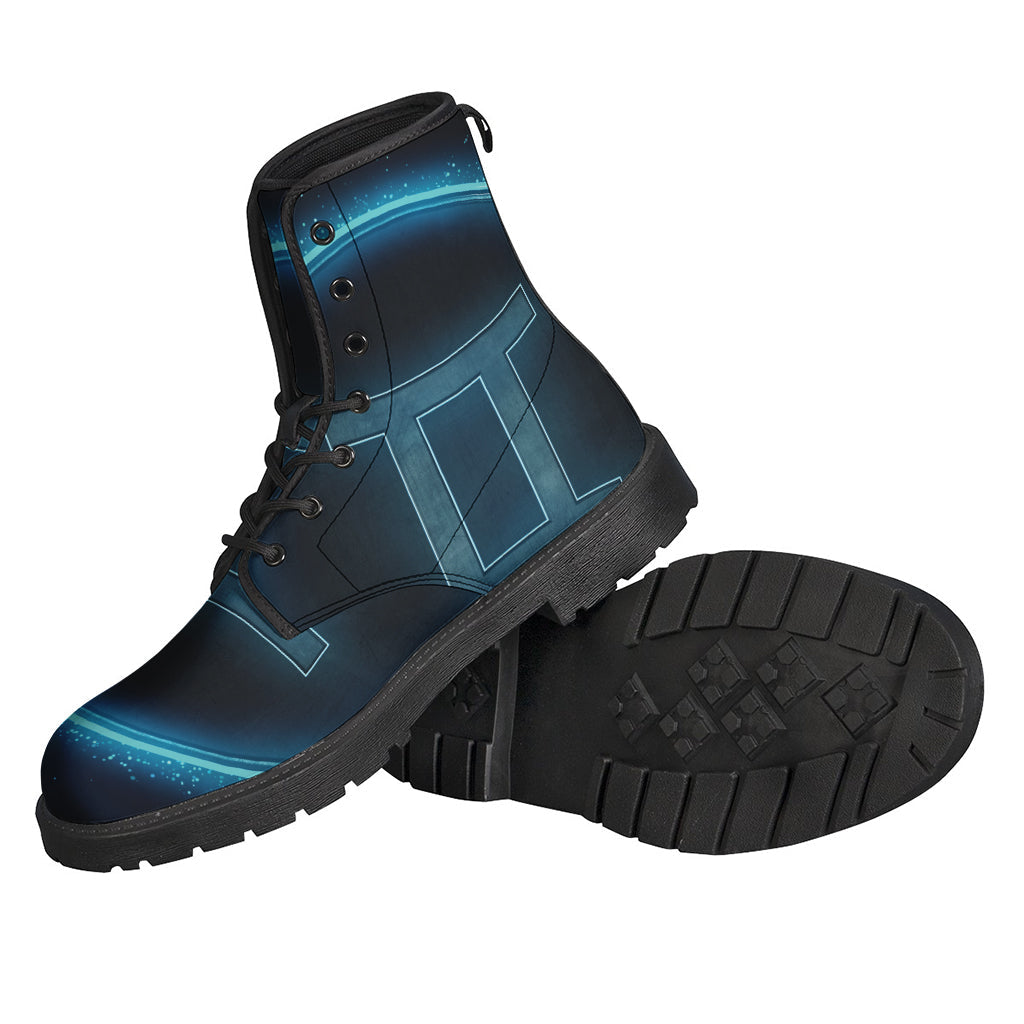 Blue Gemini Zodiac Leather Lightweight Boots for the Hippie Soul - 2