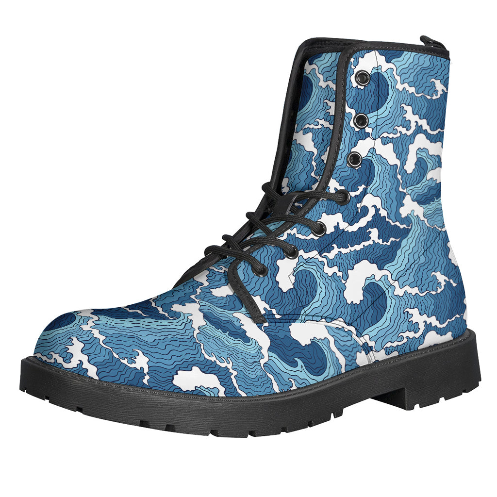 Groovy Waves Leather Boots for the Free-Spirited Hippie - 1