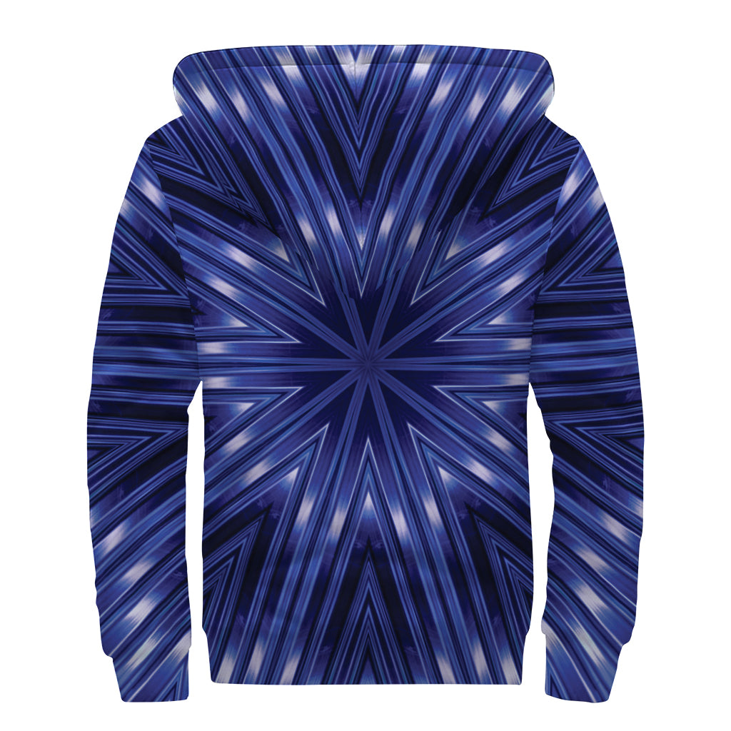 Blue Kaleidoscope Dreams: Sherpa Lined Zip Up Hoodie for the Modern Hippie - 2