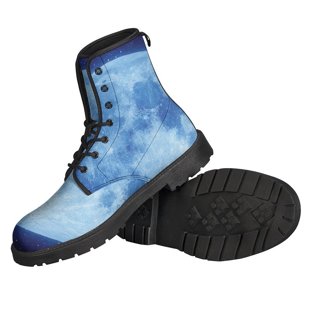 Blue Moon Print Leather Hippie Boots: Lightweight and Stylish - 2