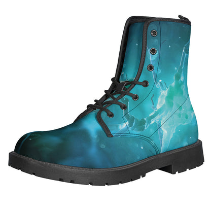 Blue Neurons in the Brain: Stylish Lightweight Leather Boots for Boho Hippies - 1