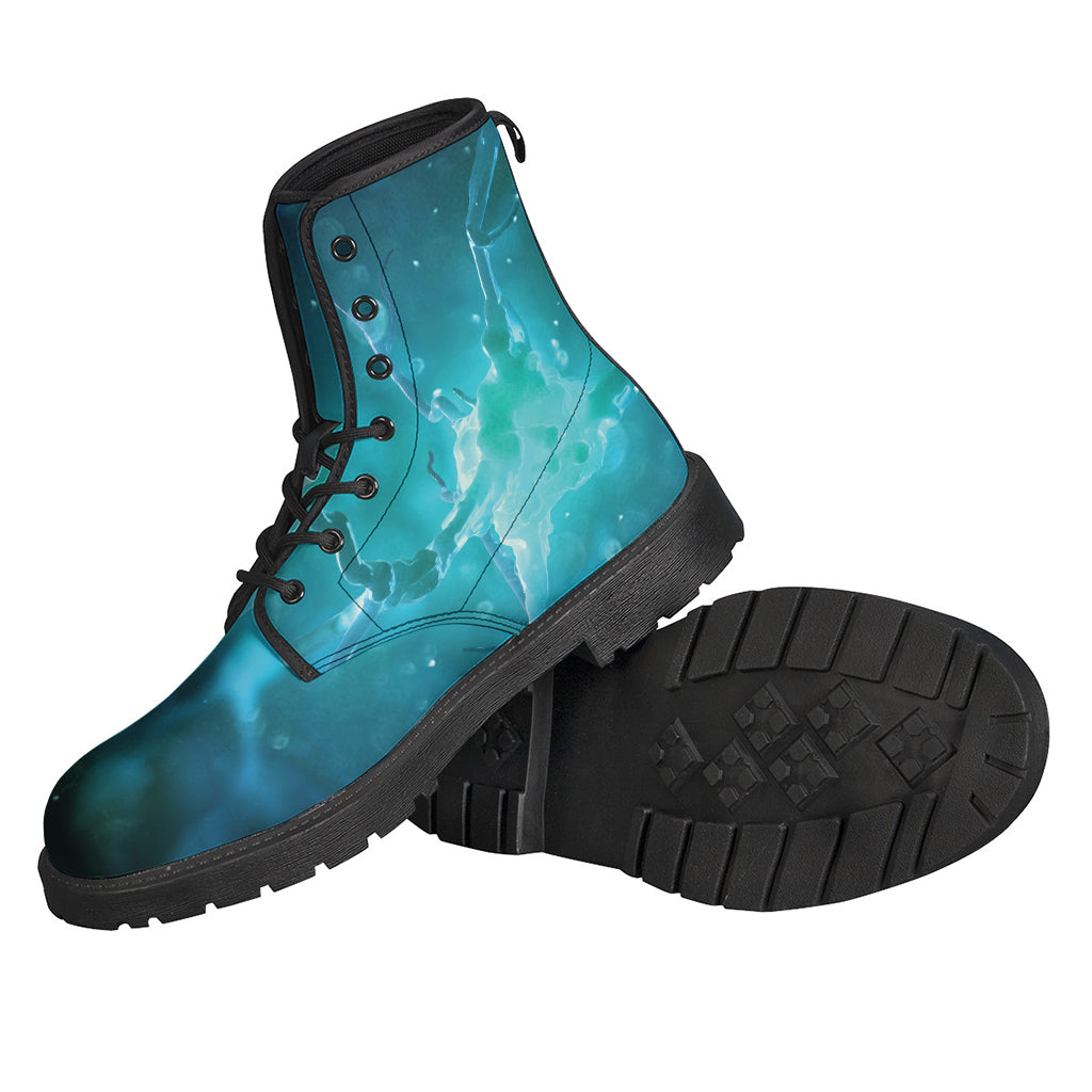 Blue Neurons in the Brain: Stylish Lightweight Leather Boots for Boho Hippies - 2