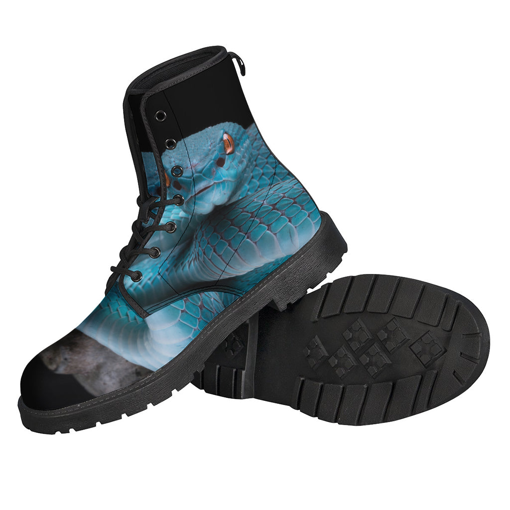 Blue Pit Viper: Snakeskin Print Leather Boots for the Hippie Soul - 2