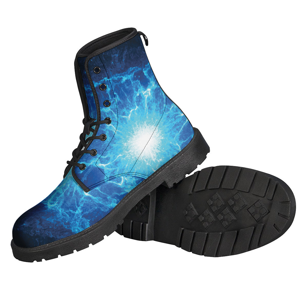 Blue Plasma Energy Leather Lightweight Boots for the Free-Spirited Hippie - 2