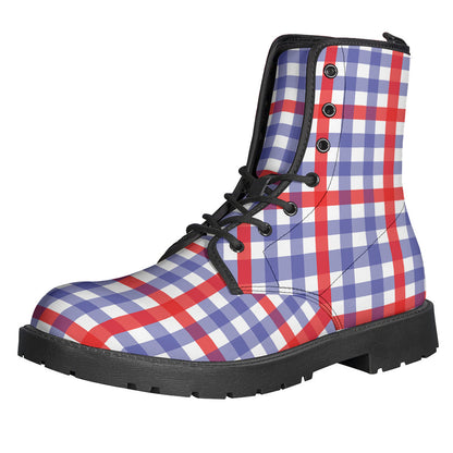 Groovy Checkered Leather Boots for Hippie Souls - 1