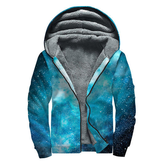 Blue Sky Universe: Embrace Your Inner Hippie in this Sherpa Lined Zip Up Hoodie - 1