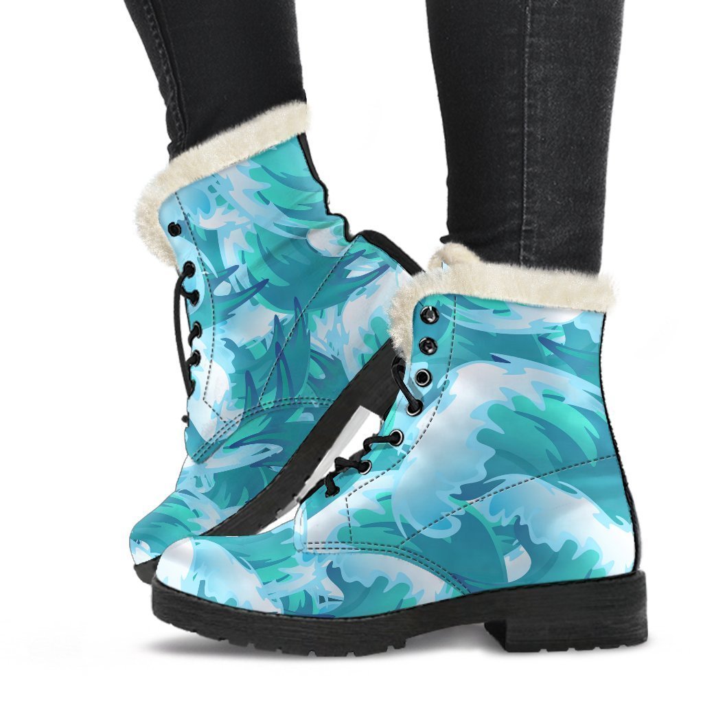 Ride the Wave: Stylish Hippie Faux Fur Leather Boots - 1