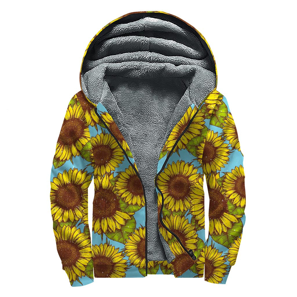 Groovy Sunflower Sherpa Hoodie - Embrace Your Inner Hippie - 1