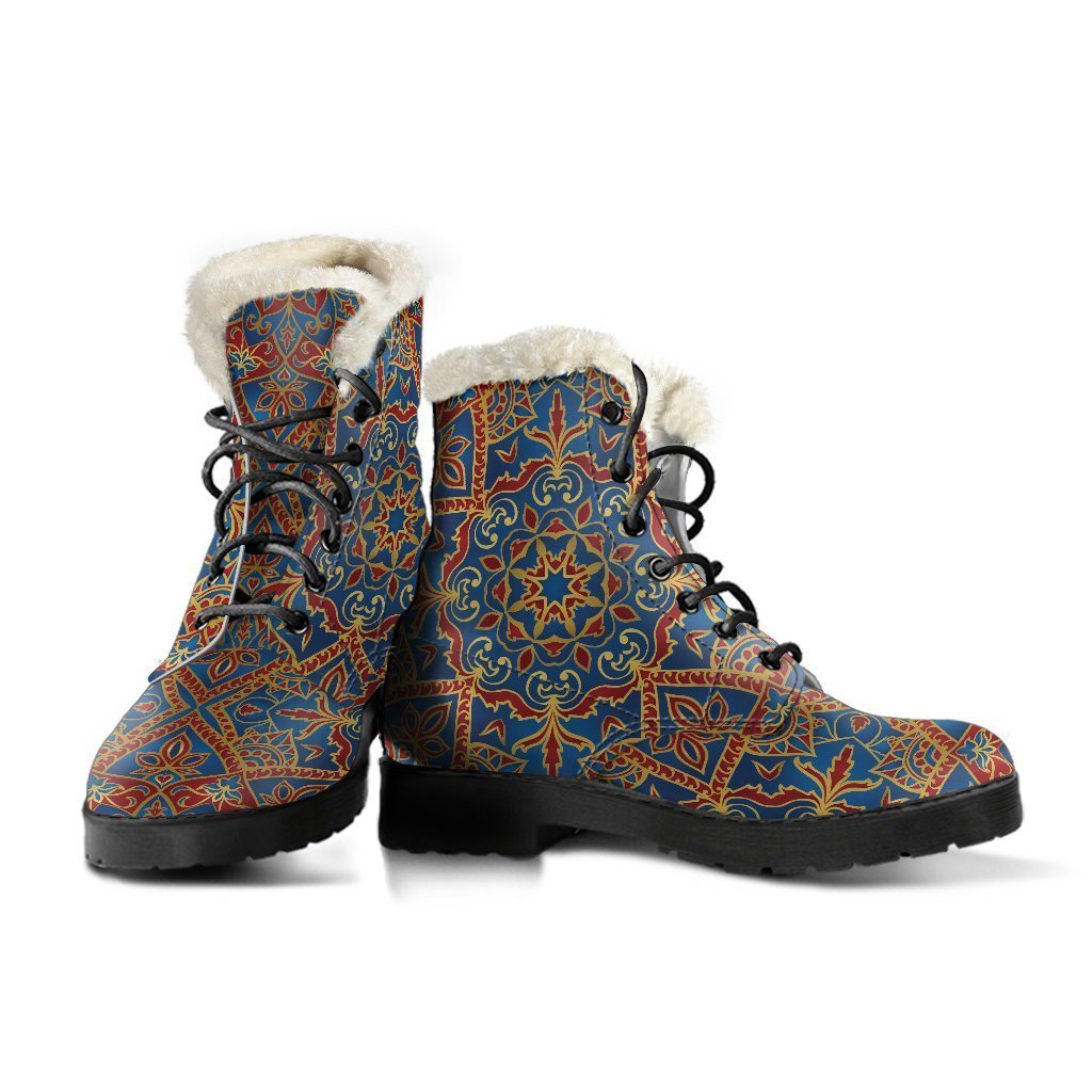 Bohemian Dream: Faux Fur Leather Boots for Hippies - 3