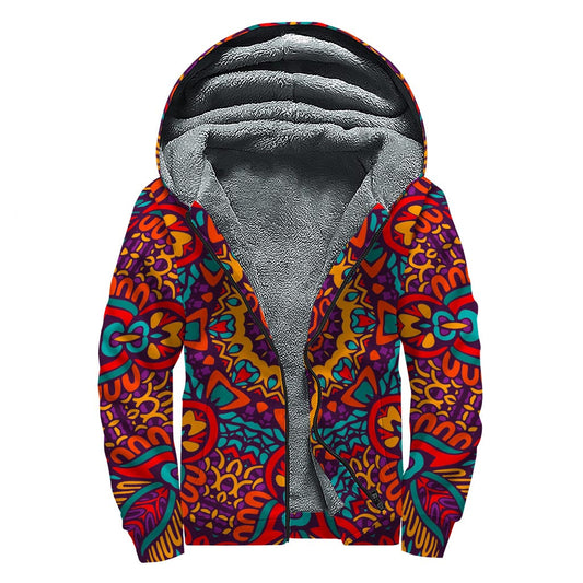 Bohemian Bliss: Sherpa Lined Zip Up Hoodie for Hippies - 1