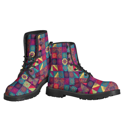 Bohemian Patchwork Leather Boots for Free-Spirited Hippies - 3