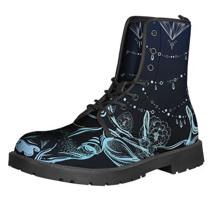 Bohemian Bliss: Spiritual Deer Print Leather Boots for Free-Spirited Hippies - 1