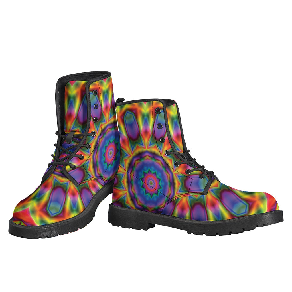 Boho Kaleidoscope Leather Boots: The Ultimate Hippie Style Statement - 3