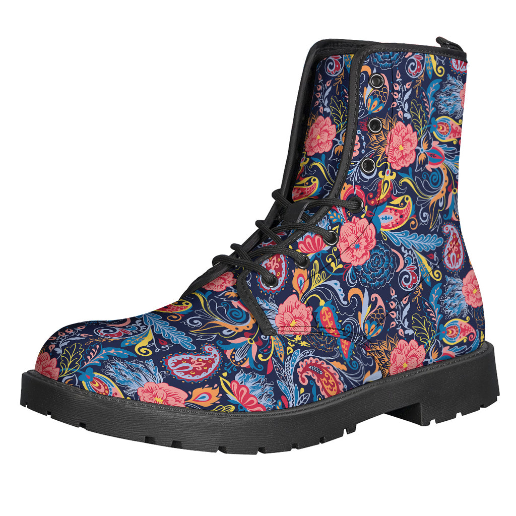 Paisley Boho Chic Leather Lightweight Boots for the Modern Hippie - 1