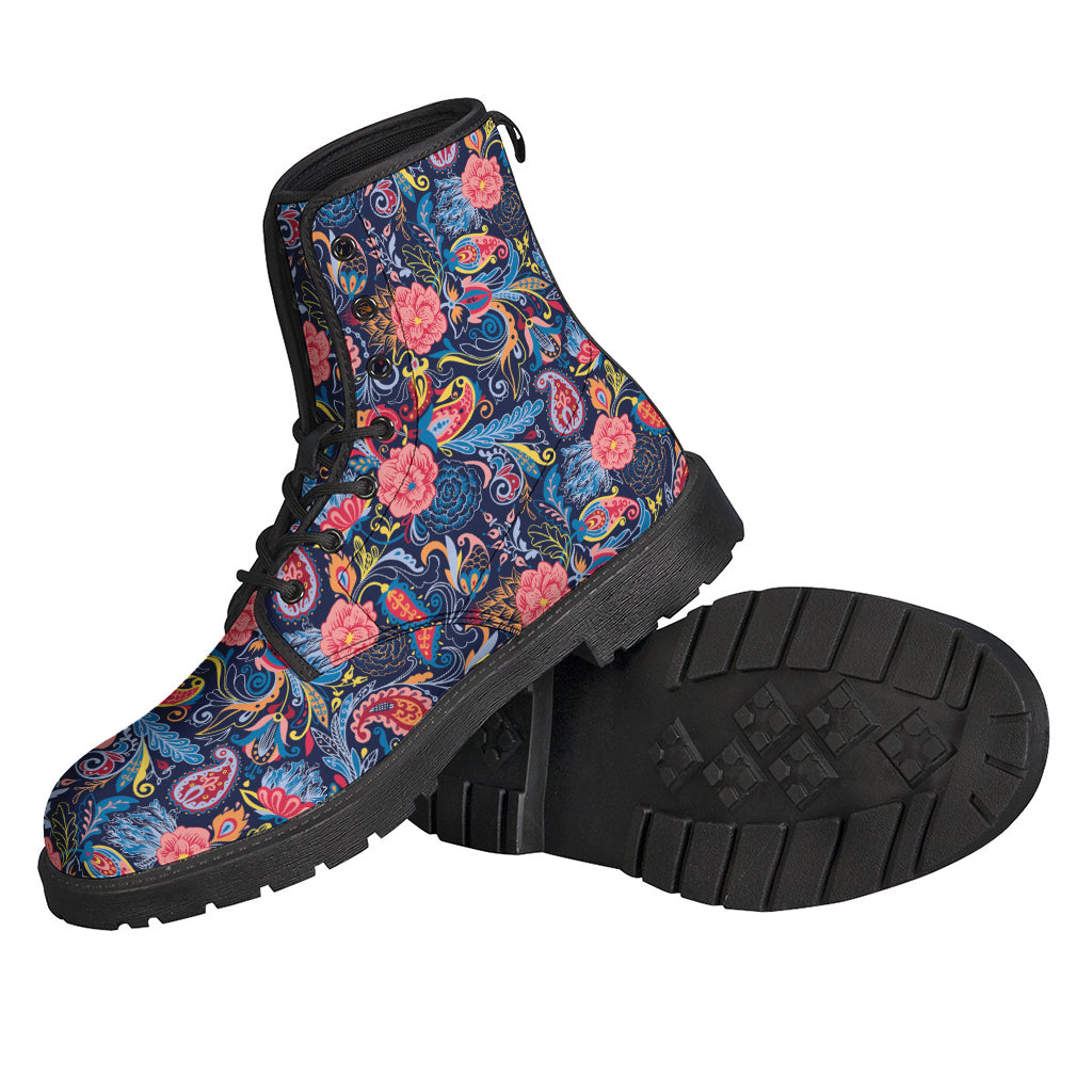 Paisley Boho Chic Leather Lightweight Boots for the Modern Hippie - 2