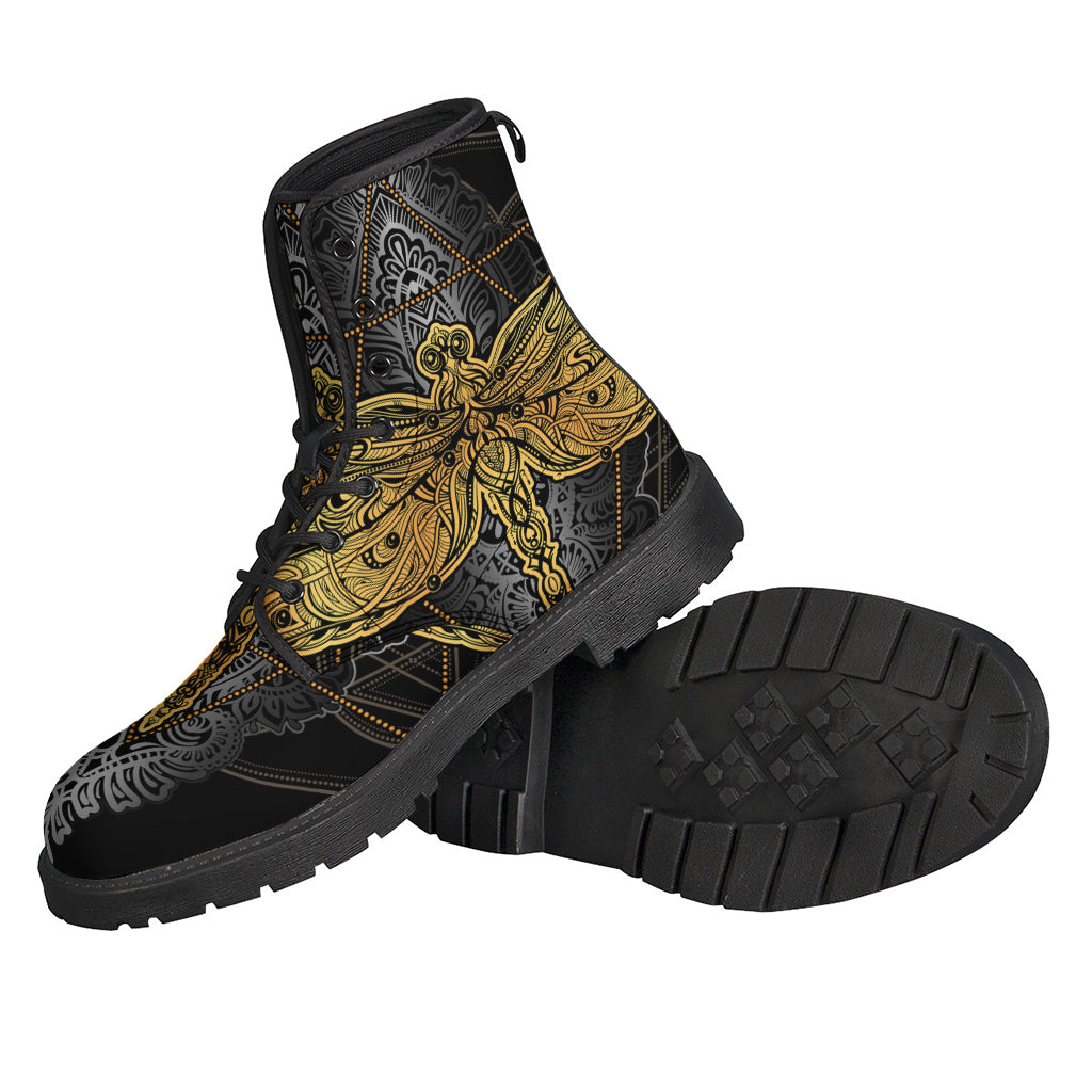 Dragonfly Dreaming: Boho Leather Lightweight Boots for the Free-Spirited Hippie - 2