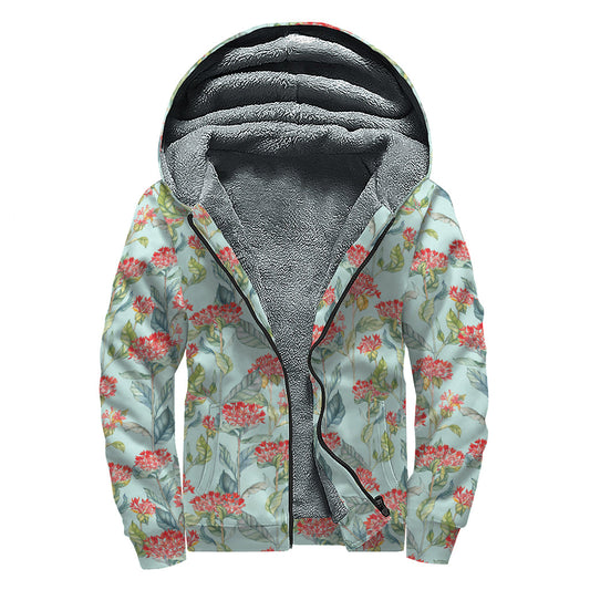 Bouvardia Bliss: Sherpa Lined Zip Up Hoodie for Groovy Hippies - 1