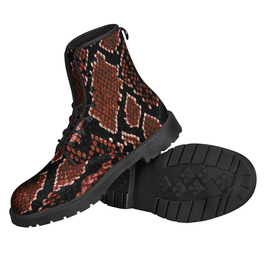 Groovy Vibes: Python Snakeskin Print Leather Boots for the Free-spirited Hippies - 2