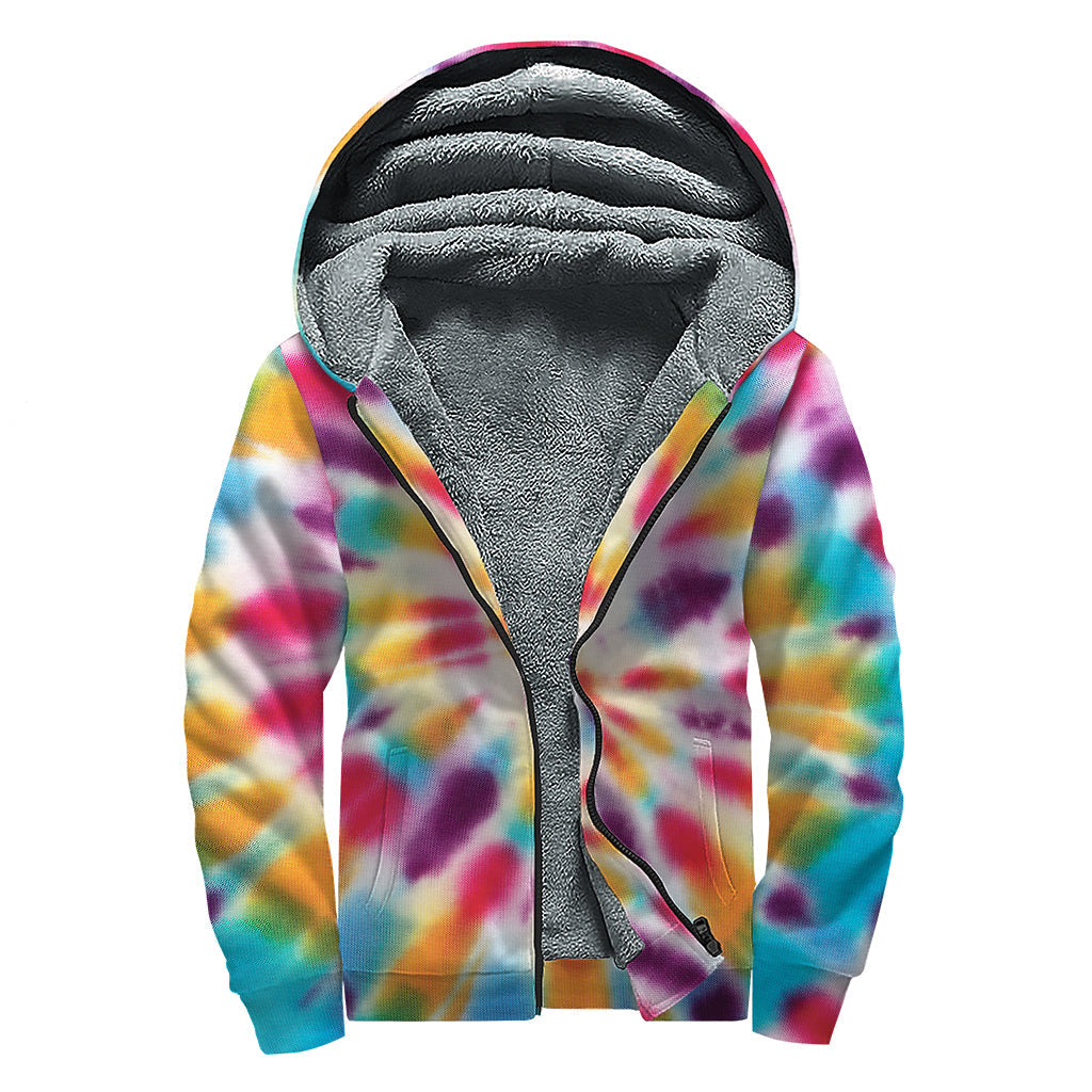 Groovy Swirl Tie-Dye Sherpa Hoodie for Modern Hippies - 1