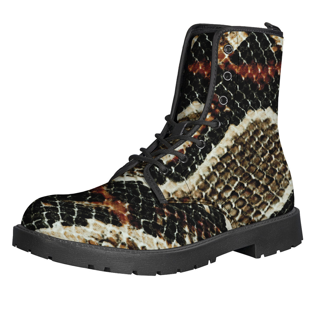 Snakeskin Print Leather Boots for the Modern Hippie - 1