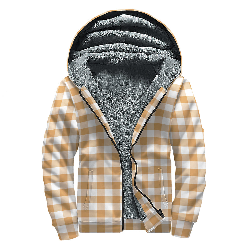 Groovy Gingham: Hippies Sherpa Lined Zip Up Hoodie - 1