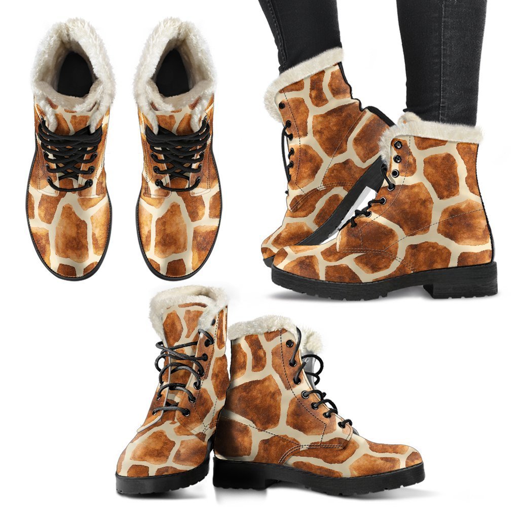 Groovy Giraffe Faux Fur Leather Boots for Fierce Hippies - 2