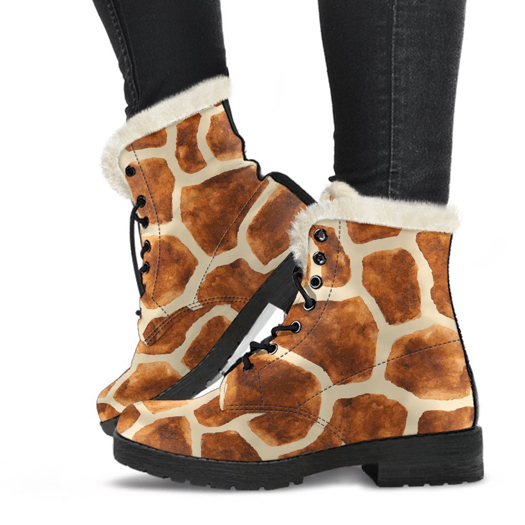 Groovy Giraffe Faux Fur Leather Boots for Fierce Hippies - 1