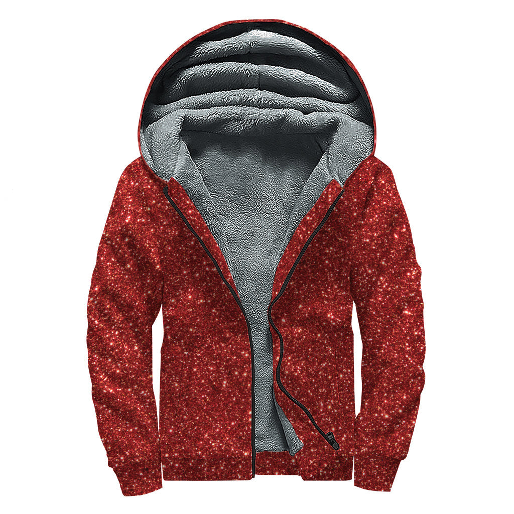 Burgundy Bliss: Sherpa-Lined Zip Up Hoodie for Boho-Chic Hippies - 1