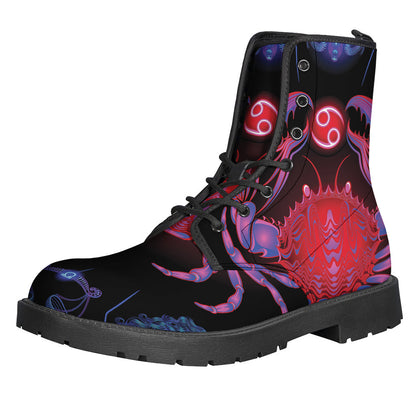 Zodiac Vibes Leather Lightweight Boots for Free-Spirited Hippies - 1