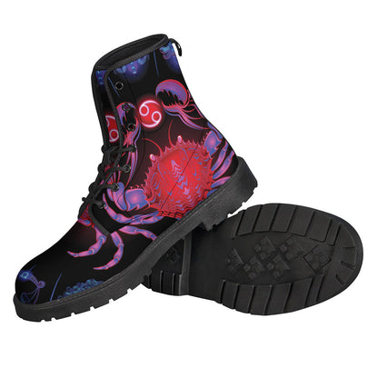 Zodiac Vibes Leather Lightweight Boots for Free-Spirited Hippies - 2