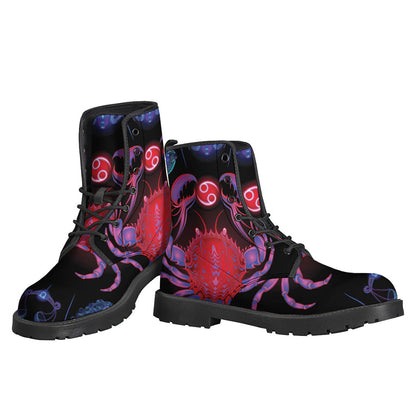 Zodiac Vibes Leather Lightweight Boots for Free-Spirited Hippies - 3