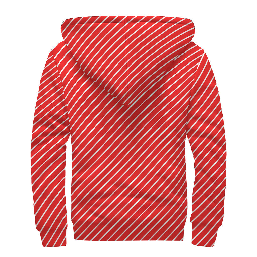 Candy Cane Groove: Funky Sherpa Lined Zip Up Hoodie for Free Spirits - 2