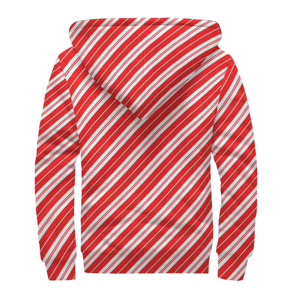 Candy Cane Dream: Sherpa Lined Zip Up Hoodie for Stylish Hippies - 2