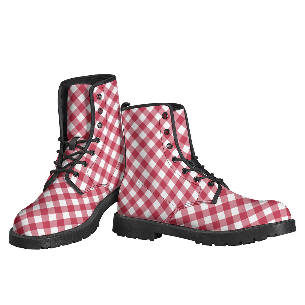 Groovy Gingham Leather Boots for Modern Hippies - 3