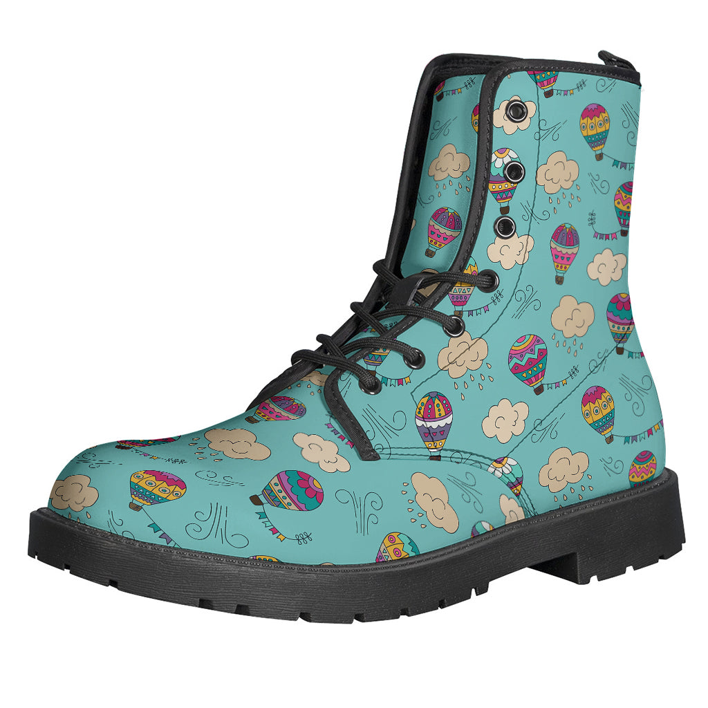 Fly High in Bohemian Style with Cartoon Air Balloon Pattern Leather Boots - 1