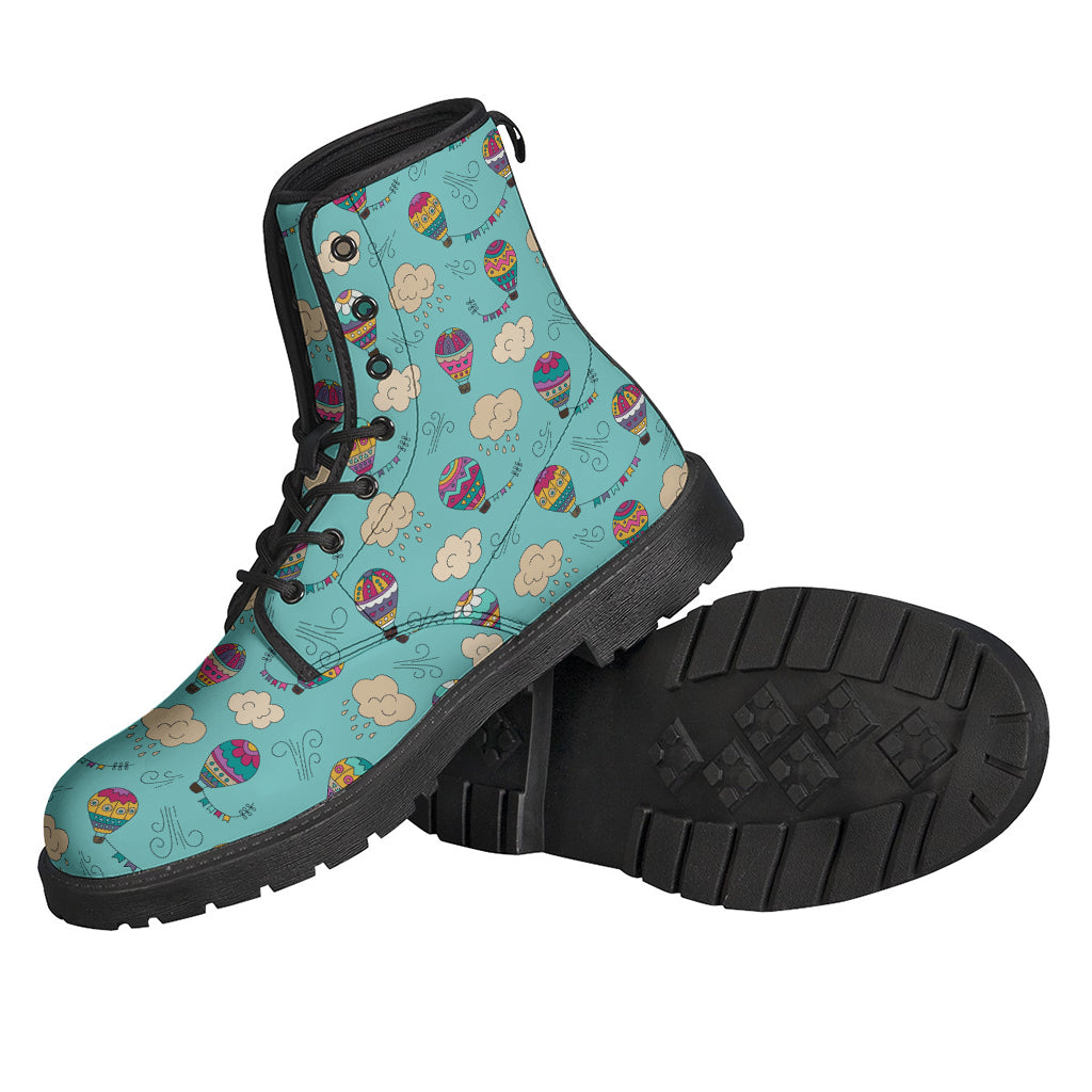 Fly High in Bohemian Style with Cartoon Air Balloon Pattern Leather Boots - 2