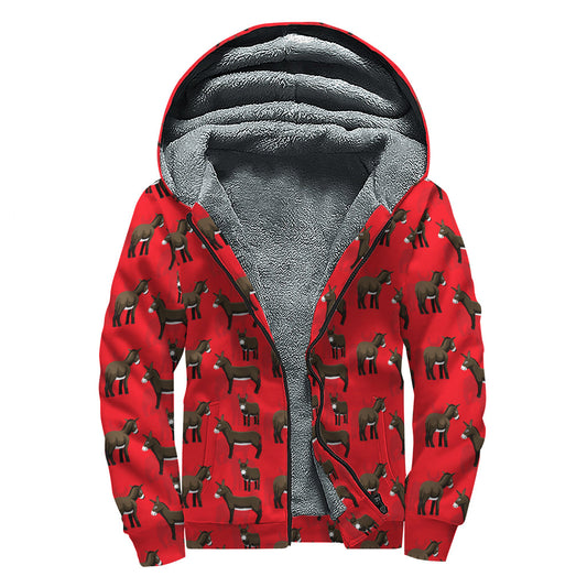 Psychedelic Donkey Sherpa Lined Zip Up Hoodie for the Groovy Hippie in You - 1