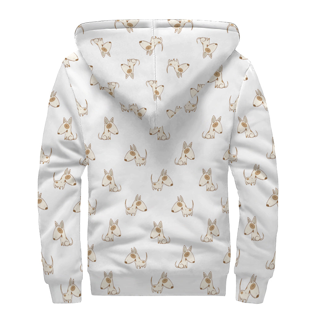 Bull Terrier Bliss: Sherpa-Lined Zip Up Hoodie for Peaceful Hippies - 2