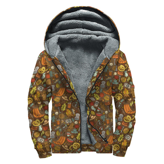 Groovy Camping Vibes: Sherpa Lined Zip Up Hoodie for Radiant Hippies - 1