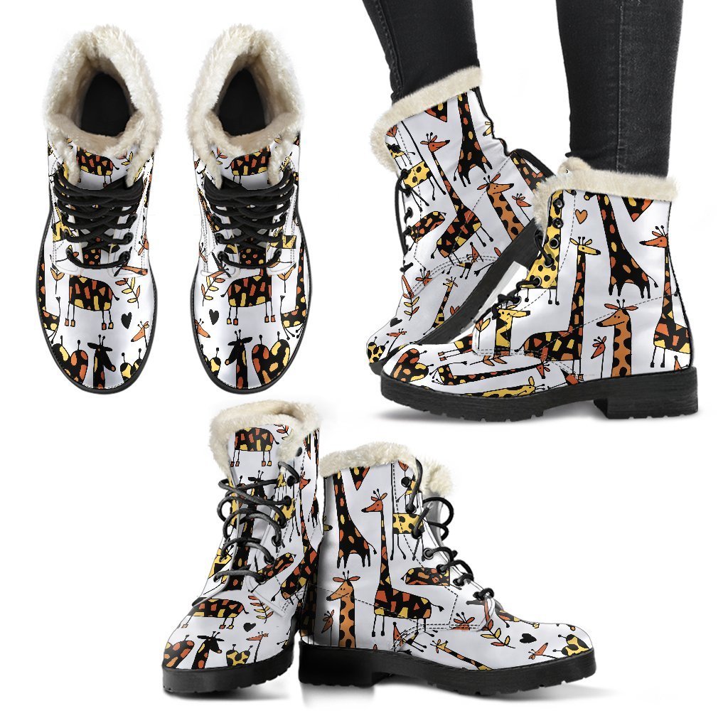 Groovy Giraffe Faux Fur Leather Boots: A Hippie's Dream - 2