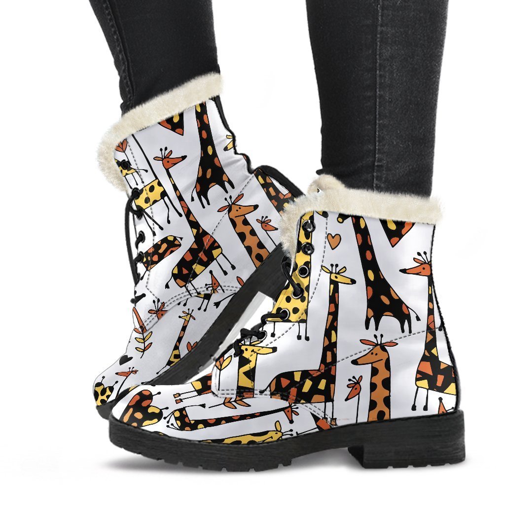 Groovy Giraffe Faux Fur Leather Boots: A Hippie's Dream - 1