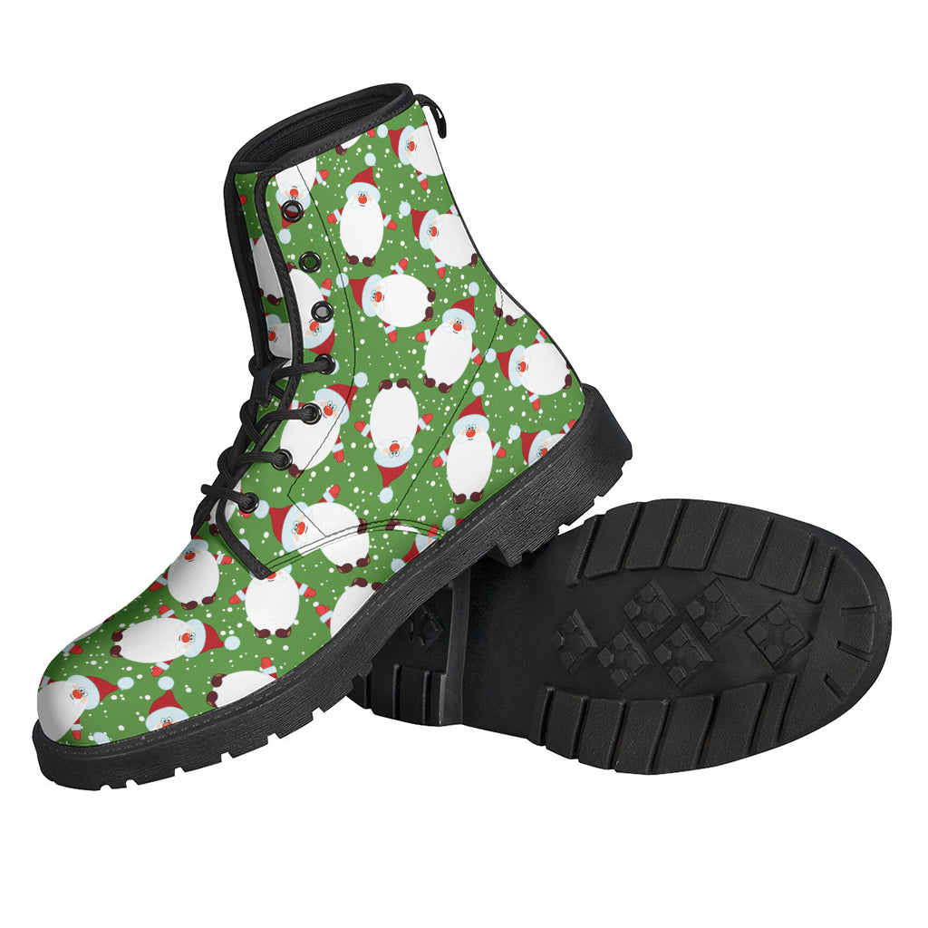 Groovy Santa Claus Pattern Leather Lightweight Boots for Hippies - 2