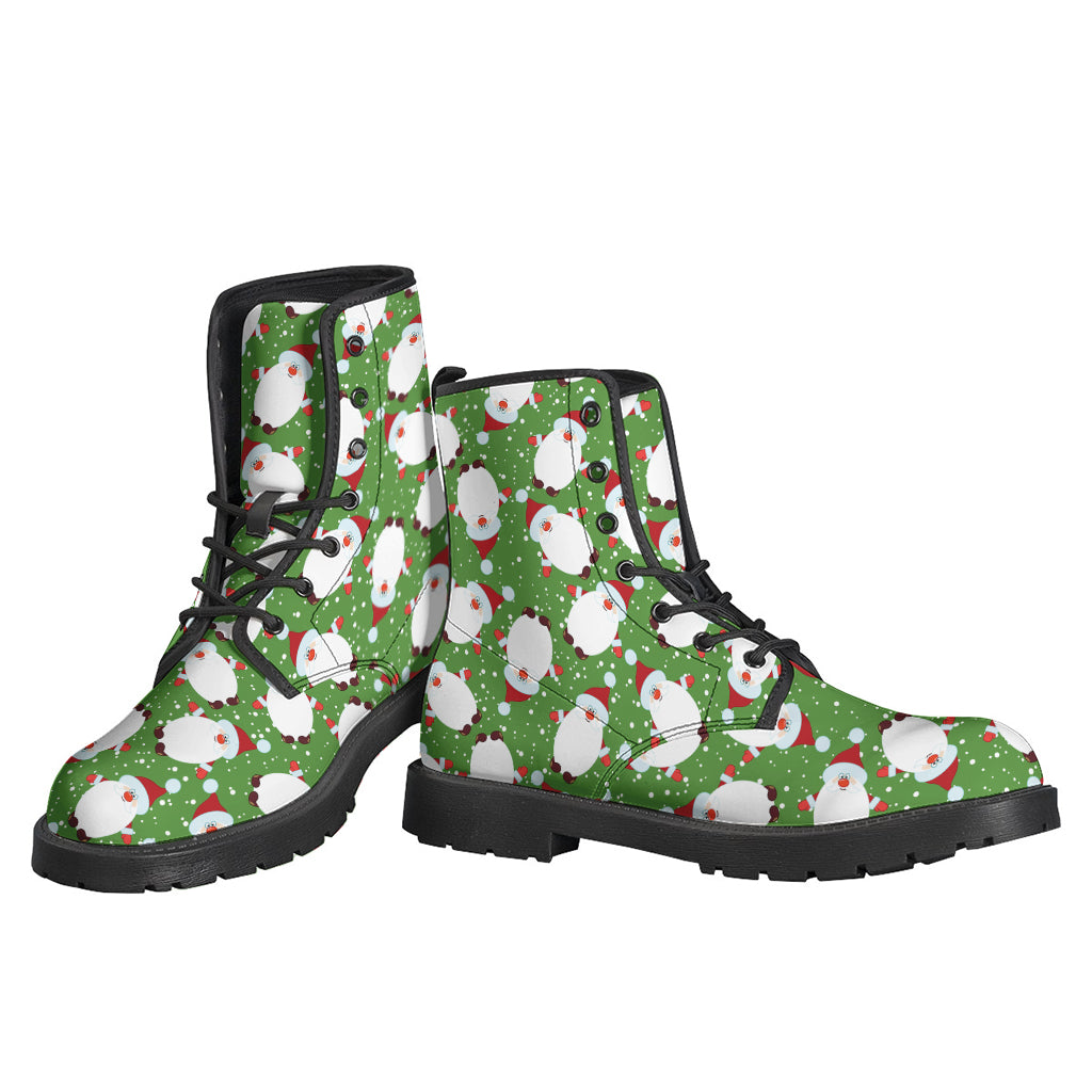 Groovy Santa Claus Pattern Leather Lightweight Boots for Hippies - 3